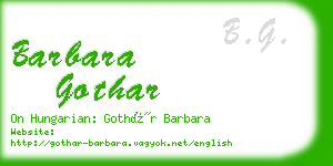 barbara gothar business card